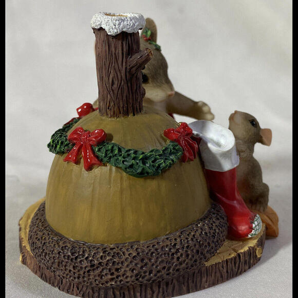 Charming Tails ~ THE STOCKINGS WERE HUNG ~ Mice at Fireplace ~ Fitz and Floyd - Picture 5 of 9